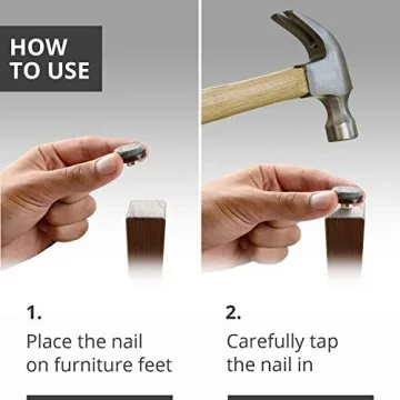 Durable Nail On Felt Pads for Hardwood Floors - 48 Count