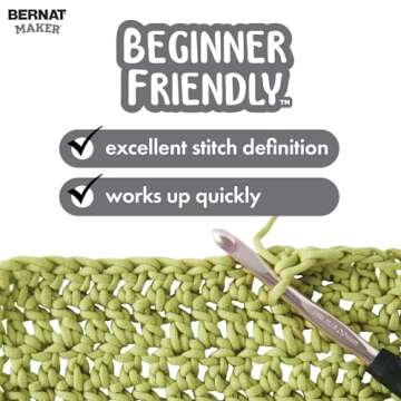 Bernat Maker Fawn Yarn - 2 Pack of 250g/8.8oz - 72% Cotton 28% Nylon - #5 Bulky - 290m/317Yards - fo...