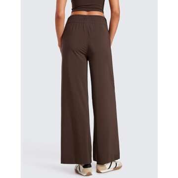 CRZ YOGA Lightweight Wide Leg Pants for Women - Stylish High Waisted Comfort for Summer