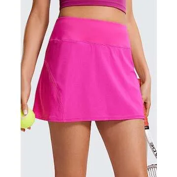 CRZ YOGA Womens Pleated Tennis Skirts with Pockets High Waisted Athletic Golf Skorts for Women Soft ...