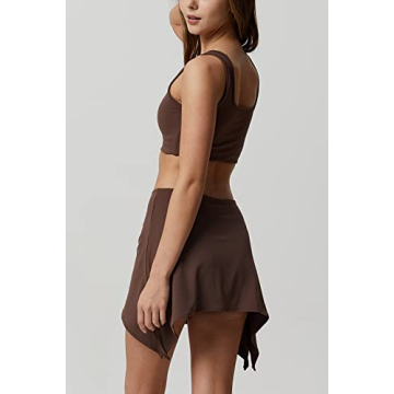 Stylish QINSEN Women's Crop Top and Mini Skirt Set