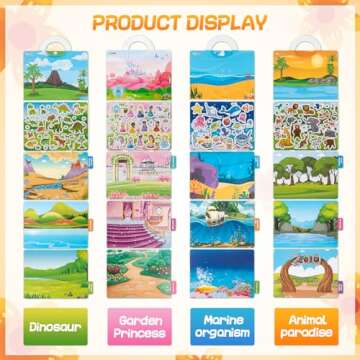 4 Sets Reusable Sticker Books for Kids - Fun Learning Toys