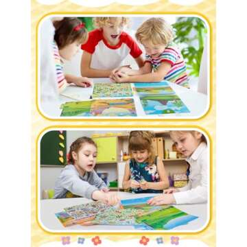 4 Sets Reusable Sticker Books for Kids - Fun Learning Toys