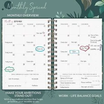 PLANBERRY Weekly Planner Premium – Undated Life Organizer & Budget Planner – Time Management, Goal Setting, To-Do List, Work-Life Balance & Habit Tracker – 6.9″ x 8.5″ (Green Pastures)