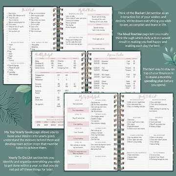 PLANBERRY Weekly Planner Premium – Undated Life Organizer & Budget Planner – Time Management, Goal Setting, To-Do List, Work-Life Balance & Habit Tracker – 6.9″ x 8.5″ (Green Pastures)