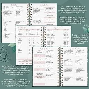 PLANBERRY Weekly Planner Premium – Undated Life Organizer & Budget Planner – Time Management, Goal Setting, To-Do List, Work-Life Balance & Habit Tracker – 6.9″ x 8.5″ (Green Pastures)