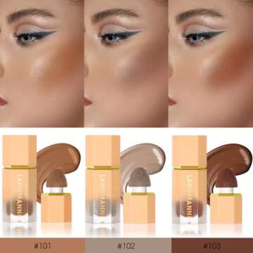 BEFIVECOK Liquid Contour Stick Makeup - Cream Face Contour Wand with Cushion Applicator, Natural Matte Long Lasting Creamy Bronzer Contour, Lightweight Silky Blendable (#01 LIGHT TO MEDIUM)