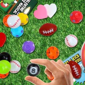 Valentines Day Gifts for Kids - 30 Pack Valentines Day Cards with Fidget Spinners Sports Balls, Valentines Party Favors for Kids Classroom Exchange, School Games Prize Rewards Goodie Bags Stuffers