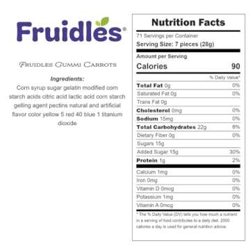 Fruidles Easter Gummi Carrots Candy, Delicious Fruit Flavors Gummies, Soft, Chewy, Fun and Festive Holiday Snacking, Party Favor (Half-Pound)
