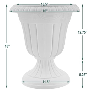 Elegant Arcadia Garden Products Traditional Plastic Urn