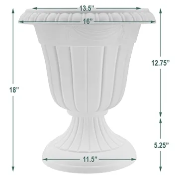Elegant Arcadia Garden Products Traditional Plastic Urn