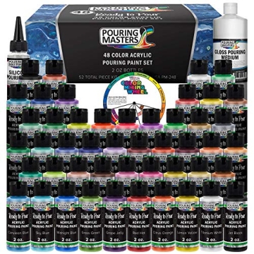U.S. Art Supply Pouring Masters 48 Color Ready to Pour Acrylic Pouring Paint Set - Premium Pre-Mixed...