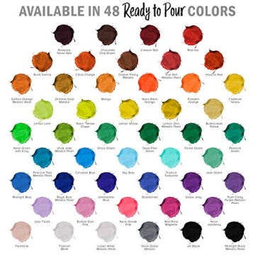 U.S. Art Supply 48 Color Ready to Pour Acrylic Paint Set