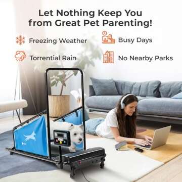 Lifepro PawRunner Dog Treadmill for Small & Medium Dogs, Pet Treadmill for Dogs up to 130lbs, Indoor...