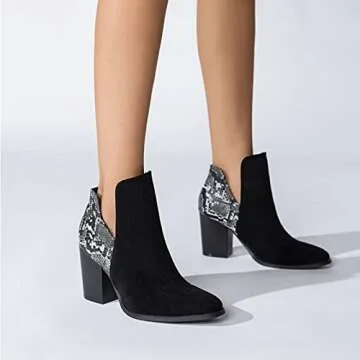 Pumps for Women High Heels,Sexy Sandals Rhinestone Ankle Strap Chunky Block Heels Dress Party Pumps Shoes