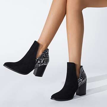 Pumps for Women High Heels,Sexy Sandals Rhinestone Ankle Strap Chunky Block Heels Dress Party Pumps Shoes