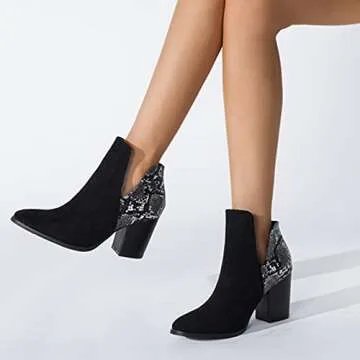 Pumps for Women High Heels,Sexy Sandals Rhinestone Ankle Strap Chunky Block Heels Dress Party Pumps Shoes