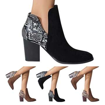 Pumps for Women High Heels,Sexy Sandals Rhinestone Ankle Strap Chunky Block Heels Dress Party Pumps Shoes