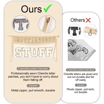 Trendy Chenille Letter Patch Cosmetic Bag for Women