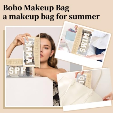 Trendy Chenille Letter Patch Cosmetic Bag for Women