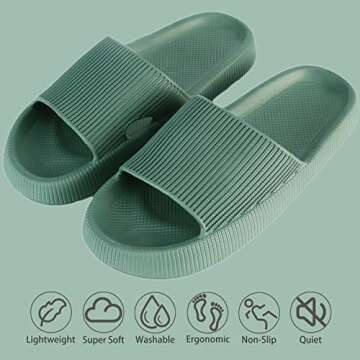 rosyclo Cloud Slides for Women and Men, Pillow House Slippers Super Soft Comfy Non-Slip Breathable B...