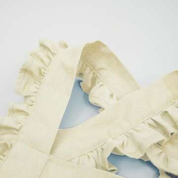 MT WORLD Personalized Kids Aprons for Girls White Toddler Cooking Baking Aprons Ruffle Cross Back with Pockets and Custom Name for Kids Cooking Baking Painting Crafting Art BBQ Christmas Gifts