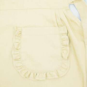 MT WORLD Personalized Kids Aprons for Girls White Toddler Cooking Baking Aprons Ruffle Cross Back with Pockets and Custom Name for Kids Cooking Baking Painting Crafting Art BBQ Christmas Gifts