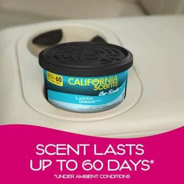 California Scents Can Air Freshener and Odor Neutralizer, Set of 12 Spillproof Cans for Home and Car, Assorted Scents, 1.5 Oz Each