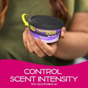 California Scents Can Air Freshener and Odor Neutralizer, Set of 12 Spillproof Cans for Home and Car, Assorted Scents, 1.5 Oz Each