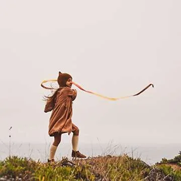 Sarah's Silks Boho Rainbow Streamer - 8' Long Ribbon Wand for Kids, Pretend Play, Dance, Baton Stick Twirling, and Gymnastics Party Favors | 100% Silk and Wood Montessori and Waldorf Toys (2)