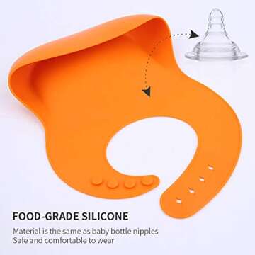 Socub Silicone Baby Bibs, Super Soft Adjustable Baby Feeding Bibs with Food Catcher Pocket for Infants and Toddlers, Sage