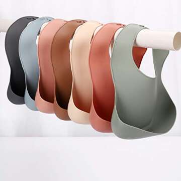 Socub Silicone Baby Bibs, Super Soft Adjustable Baby Feeding Bibs with Food Catcher Pocket for Infants and Toddlers, Sage