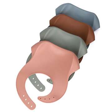 Socub Silicone Baby Bibs, Super Soft Adjustable Baby Feeding Bibs with Food Catcher Pocket for Infants and Toddlers, Sage