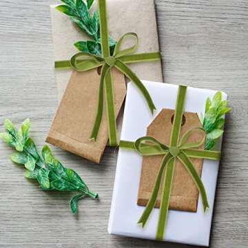 Chuangdi 3/8 Inch, 60 Yard Christmas Olive Green Velvet Ribbon Wide Vintage Velvet Ribbons for Christmas Tree Ornaments Flower Bouquets Baby Shower Wedding Wreath Bow Making DIY Craft Choker