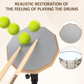 GrowDaily Drum Practice Pad Set with Adjustable Stand