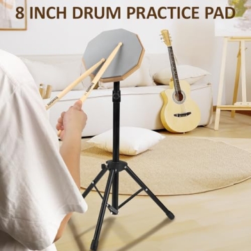 GrowDaily Drum Practice Pad Set with Adjustable Stand
