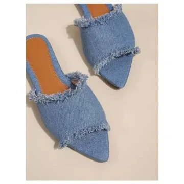 Comfortable Verdusa Women's Denim Flat Sandals for Summer Style