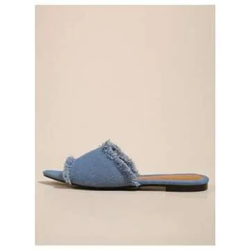 Comfortable Verdusa Women's Denim Flat Sandals for Summer Style