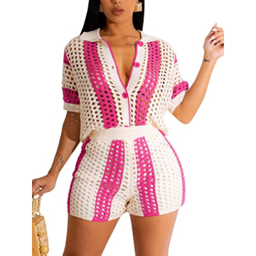 KANSOON Knit Two Piece Outfits for Women - Stylish Crochet Set