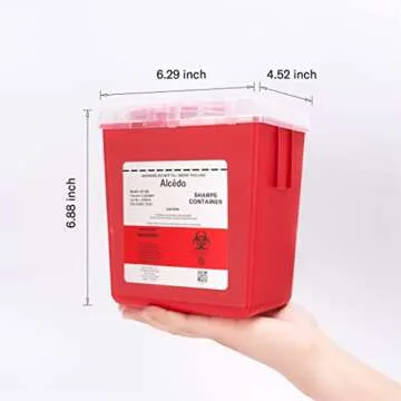 Alcedo Sharps Container for Home and Professional Use 2 Quart (3-Pack), Biohazard Needle and Syringe Disposal, Medical Grade