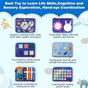 JHkim Busy Board Montessori Toy for Ages 1-4