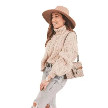 CHICWISH Women Turtleneck Christmas Sweater for Winter Style