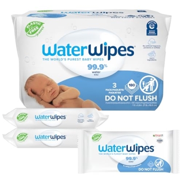 WaterWipes Plastic-Free Baby Wipes 99.9% Water Hypoallergenic