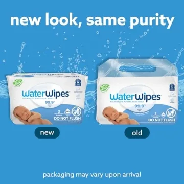 WaterWipes Plastic-Free Baby Wipes 99.9% Water Hypoallergenic
