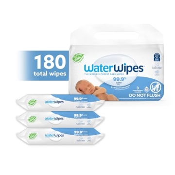 WaterWipes Plastic-Free Baby Wipes 99.9% Water Hypoallergenic