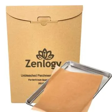Zenlogy Pre-Cut Parchment Paper - High Heat Non-Stick
