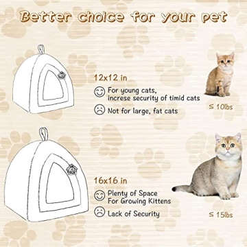 Hollypet Pet Bed Cozy 2 in 1 Tent Cave for Cats & Dogs