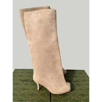 Trelako Women's Stylish Knee High Boots for Wider Calves