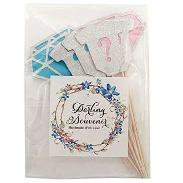 Darling Souvenir, Bridal Shower Tea Party Cupcake Topper, Birthday Dessert Decorations Tea Kettle Cup Cupcake Toppers - Pack of 20