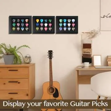 Allenkwok Guitar Pick Display Frame for Music Lovers and Guitarists